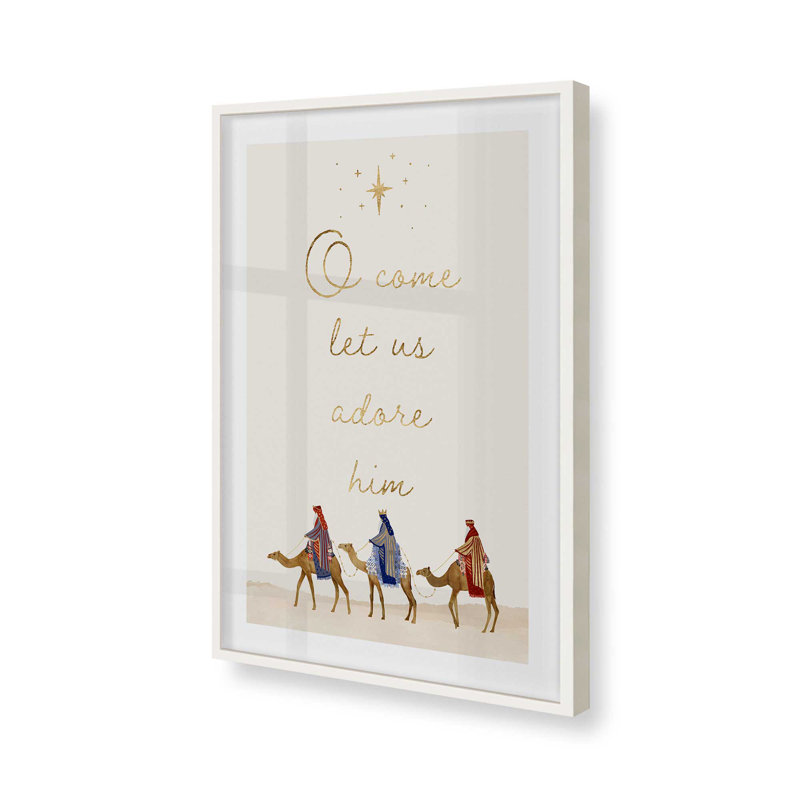 Imprimé Wise Men Journey, Cadre simple blanc opaque, H 37 po x l 25 po x P 1,25 po