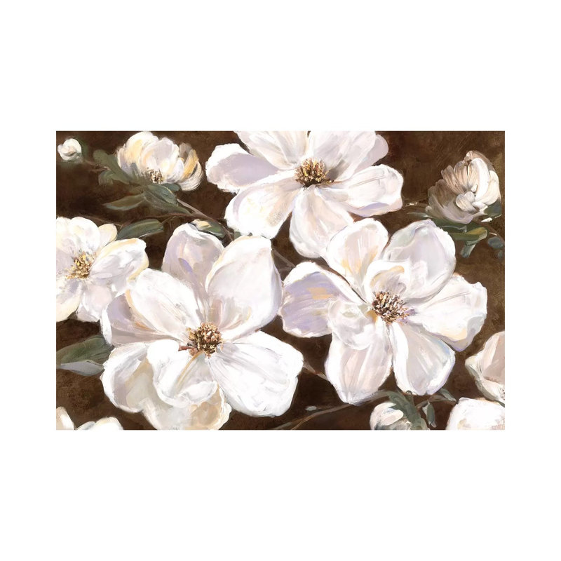White Chocolate Blooms I by Sally Swatland - Wrapped Canvas Painting, 20.32 cm H x 30.48 cm W