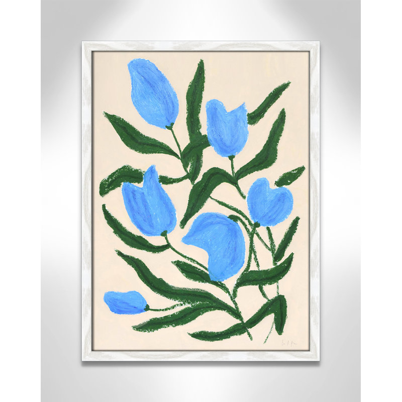 Imprimé de tulipes bleues par Camilla Bergqvist, H 23 po x l 17 po x P 0,75 po