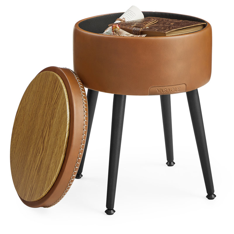 Steel Accent Stool, Brown