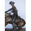 Statue géante en bronze de cowboy Remington - Taille: L 66 po x l 30 po x H 58 po.