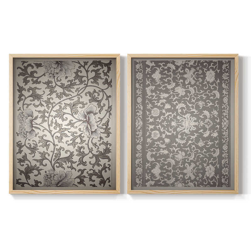 Vintage Abstract II - estampe numérique encadrée - ensemble de 2, Naturel, H 23 po x l 58 po