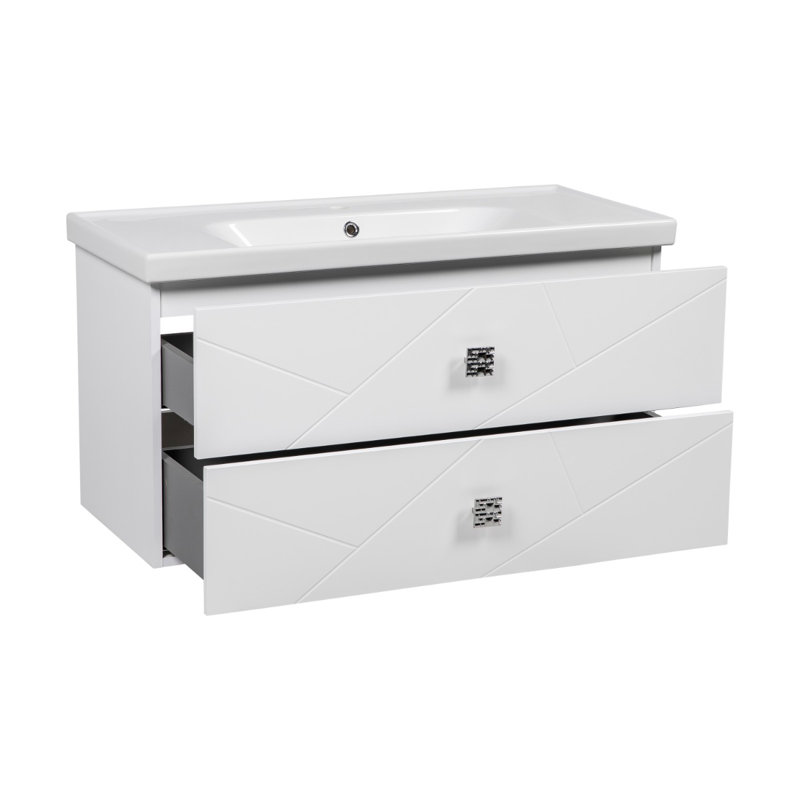 Jakkia-W_Modern Wall-Mounted Bathroom Vanity With Washbasin - Non-Toxic Fire-Resistant MDF-40"-Omega Collection 32"_OM32_