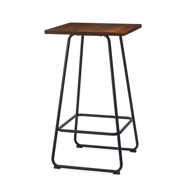 Carrel Industrial Modern Square Bar Table , Brown