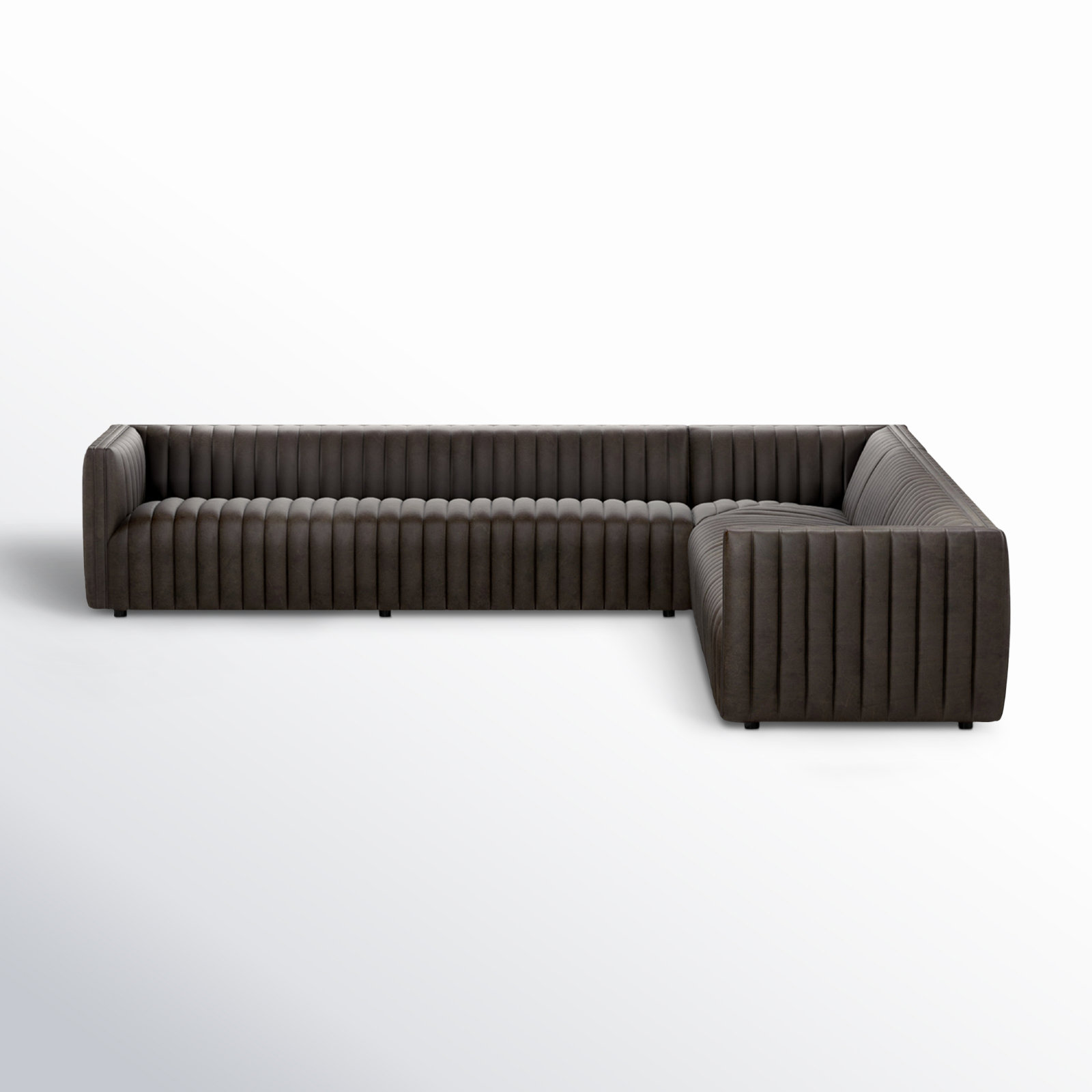 Brandt Upholstered L-Sectional, Deacon Wolf Genuine Leather