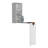 Iron 42" W Foldable Table Cabinet, Foldable Desk, Foldable Dinning Table, Ironing Cabinet with Pull down Table and Shelves White