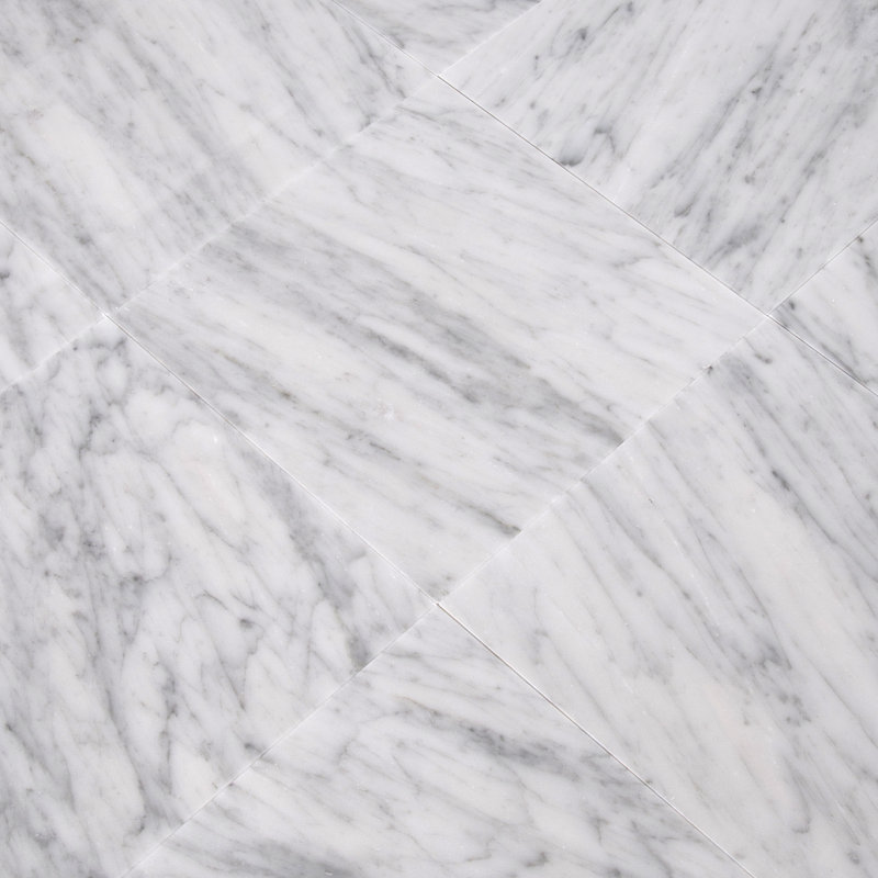 Carrara White 12 in. x 12 in. Honed Marble Floor and Wall Tile