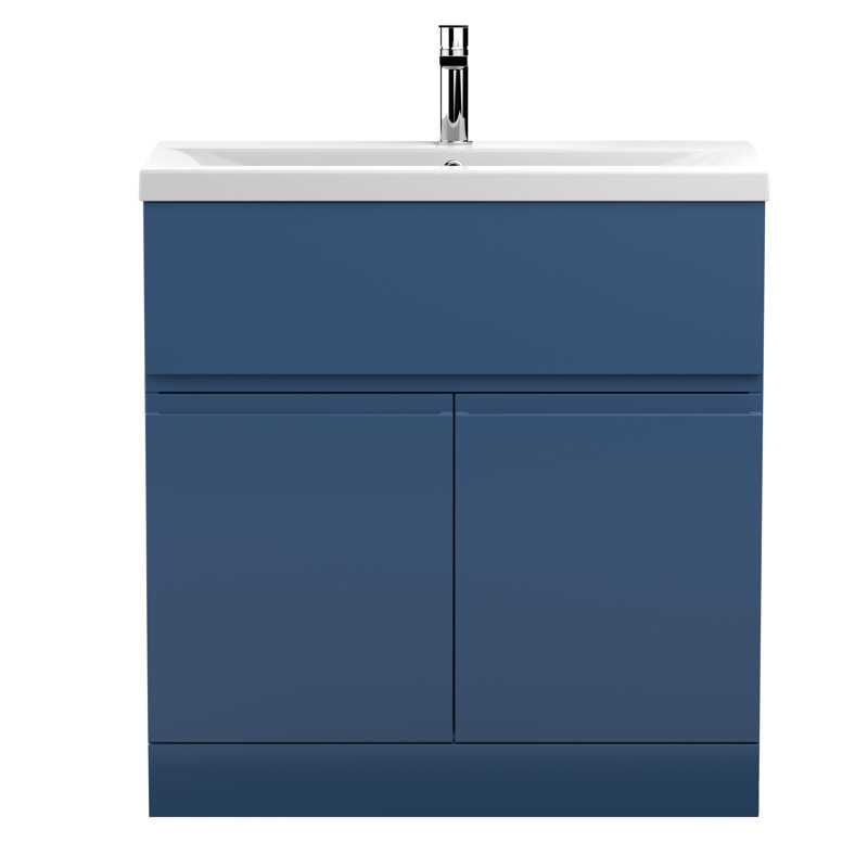 Urban 810mm Single Bathroom Vanity with Basin, Satin Blue
