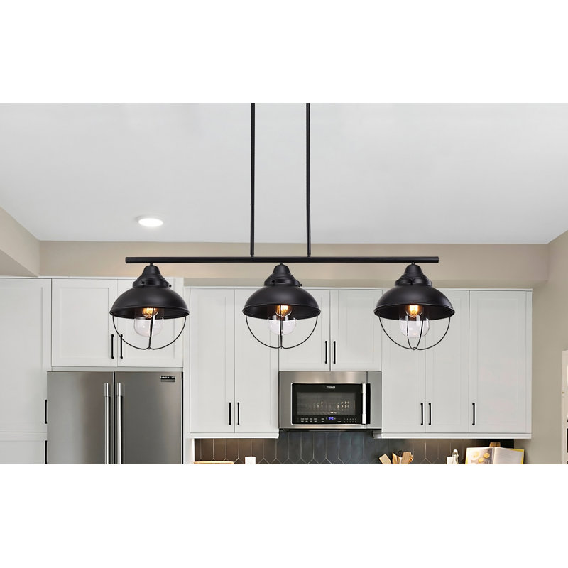 Lustre linéaire moderne à 3 lumières pour îlot de cuisine Adamsdale