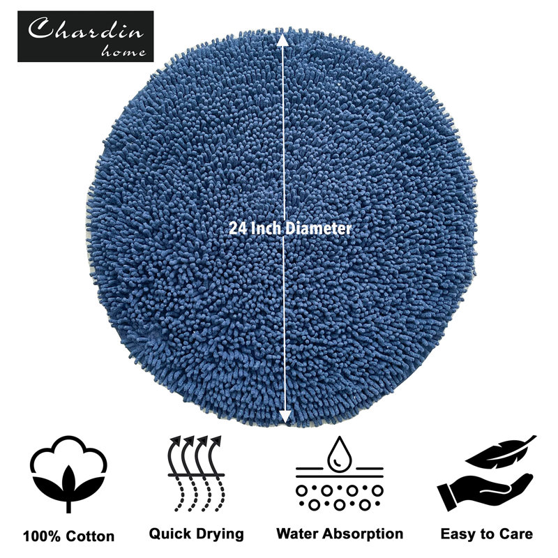Virginio Bath Rug, Navy Blue