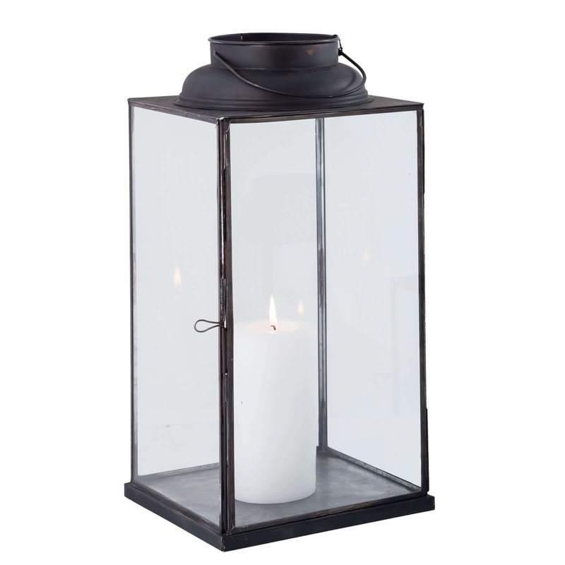 Glass Wall Lantern, 44cm H x 21cm W x 21cm D