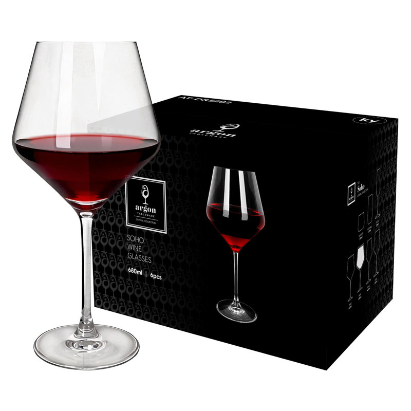 Argon Tableware Soho Crystal Red Wine Glasses, Set of 24