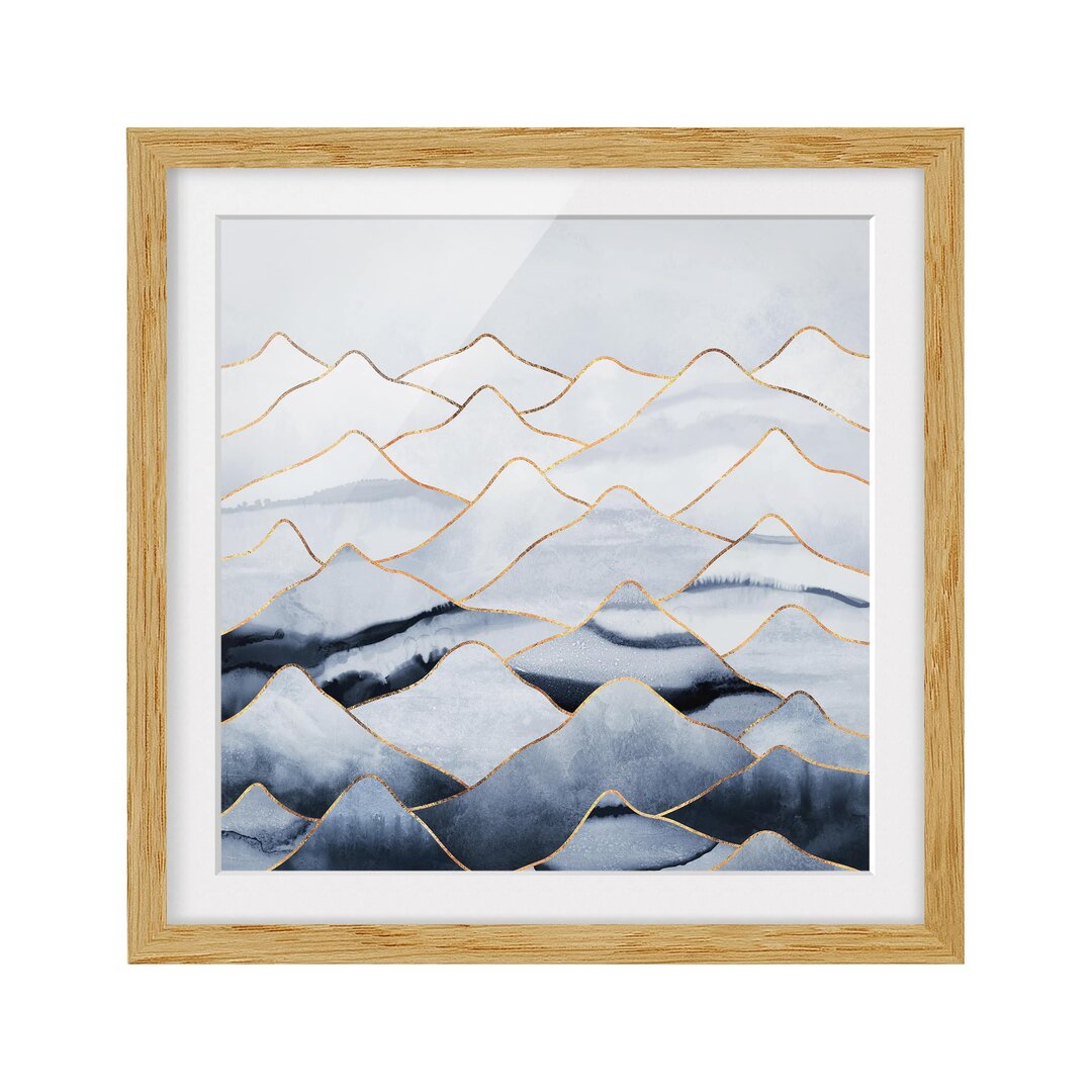 Gerahmtes Poster Mountains White Gold