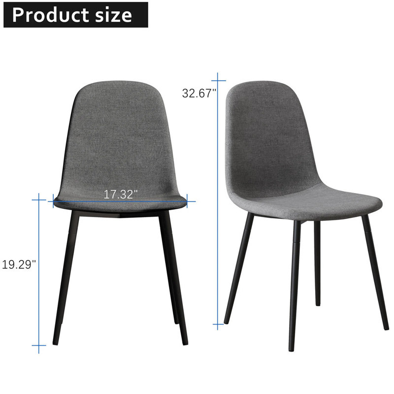 Kortana 17.3'' H Fabric Side Chair, Gray