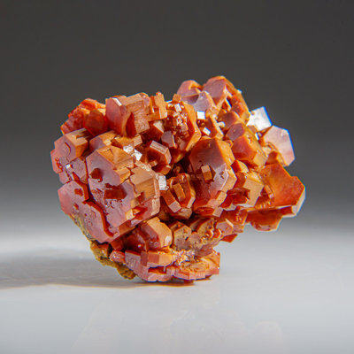 Vanadinite Crystal Cluster on Matrix from Mibladen, Atlas Mountains, KhÃ©nifra Province, Morocco