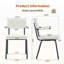 Ensemble de 4 chaises de salle à manger, chaises de salle à manger rembourrées, accoudoirs suspendus à la table, pieds en métal avec finition en aérosol-101088479-101088477