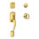 Camelot Handleset with Single Cylinder Deadbolt and Siena Door Knob and Rosette