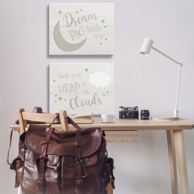  «Nursery Dreams Quotes», ensemble de 2 toiles murales par Natalie Carpentieri
