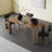 Brown Rectangular Solid Wood Dining Table-1994203464