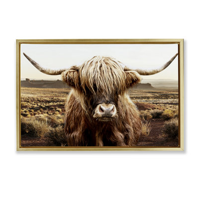 Rugged Vegetation Cattle Portrait Floating Frame, design by CAD Designs