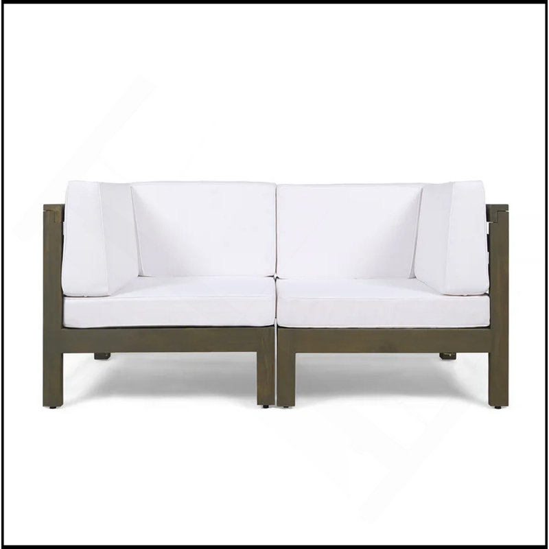 Ensemble de causeuse 2 pièces, blanc, Gris, Blanc