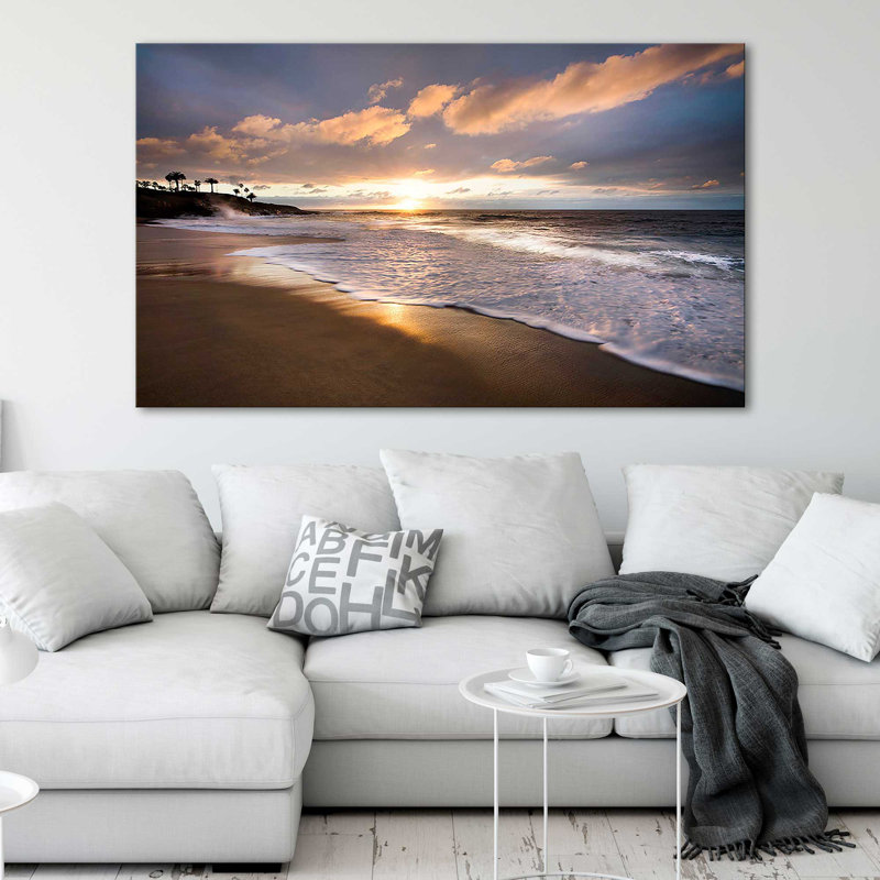 «Sunset Beach» par Danita Delimont - photographie, Toile tendue, H 24 po x l 40 po x P 1,5 po