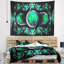 Tapisserie abstraite à motif fractal exotique vert-28497013