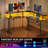 Standing Desk L Shaped with LED Light and Power Outlet, Electric Height Adjustable Computer Office Desk Sit Stand Up with Monitor Stand-1975181923