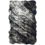 Abstract Shag Black/Grey Area Rug