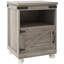Table de bout Modern Farmhouse avec tablette et placard, gris