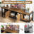 58" Rustic Brown TV Stand, Waterproof Media Console with Adjustable Legs & Open Storage-1890006830-1890006831