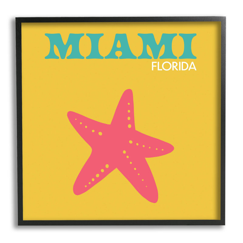 «Vivid Miami Starfish Silhouette», estampe numérique par le samedi soir, Giclée encadrée noir minuit