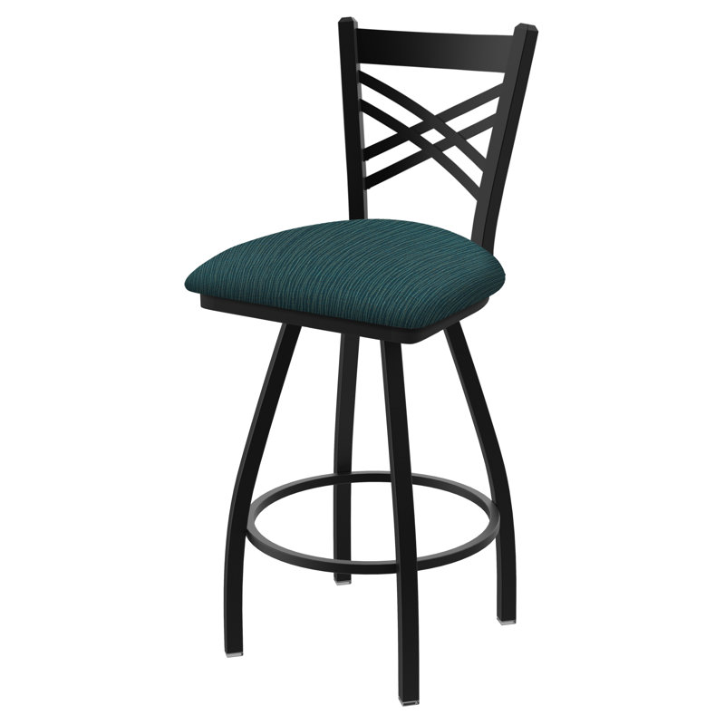 XL 820 Catalina Stool, Black Wrinkle, Fabric-Graph Tidal, Bar Stool (36” Seat Height)
