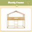 Lit simple superposé en bois avec tente-350248125