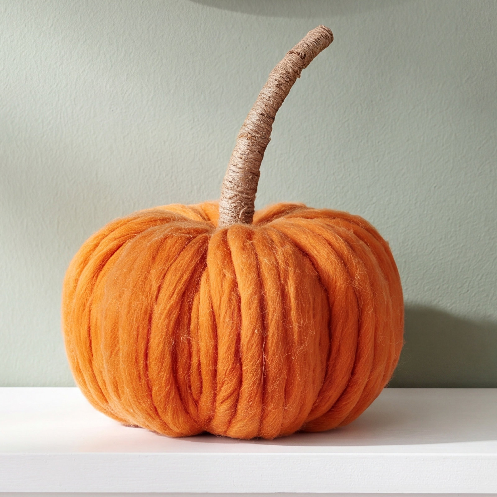 Wide Pumpkin With Wrapped Stem