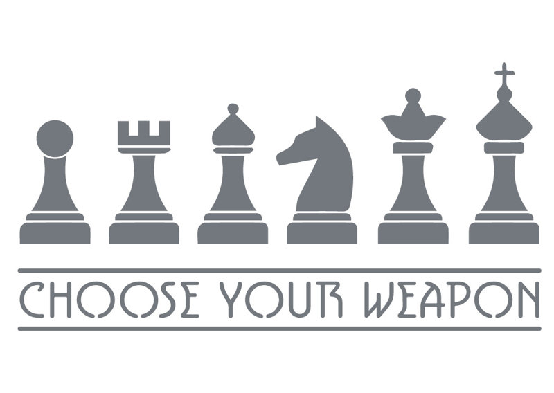 Décalcomanie murale armes chess, Gris orage, H 15 po x l 30 po x P 0,01 po