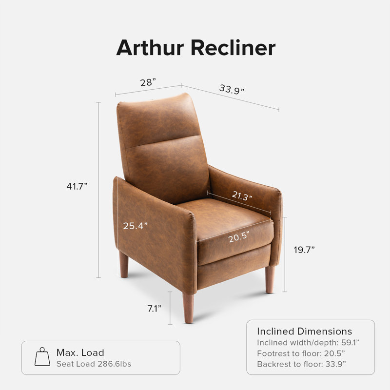 Upholstered Home Theater Seat, Brown Faux Leather