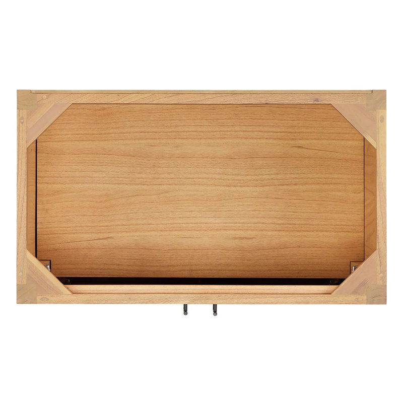 Ayanna Natural Wood 36" Single Bathroom Vanity with White Marble Top