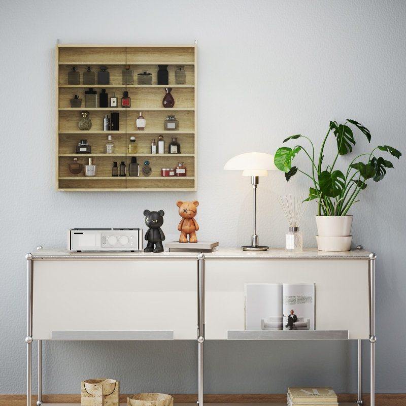 80 cm W Display Cabinet China Cabinet, Brown