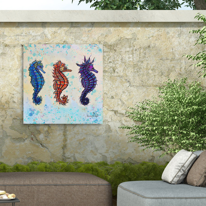 Toile d'extérieur Karrie Evenson Seahorse, H 18 po x l 18 po
