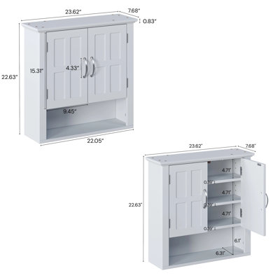 Bathroom Wall Medicine Cabinet with Adjustable Shelves