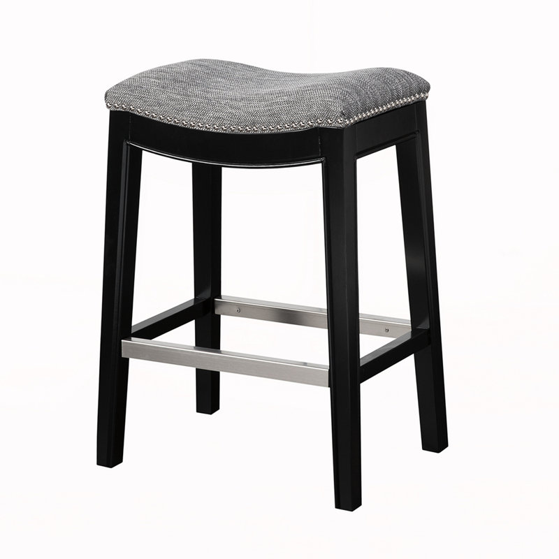 Tabouret de comptoir Saddle, Gris, Gris
