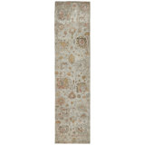 Stier Hand Knotted Wool Floral Area Rug in Ivory