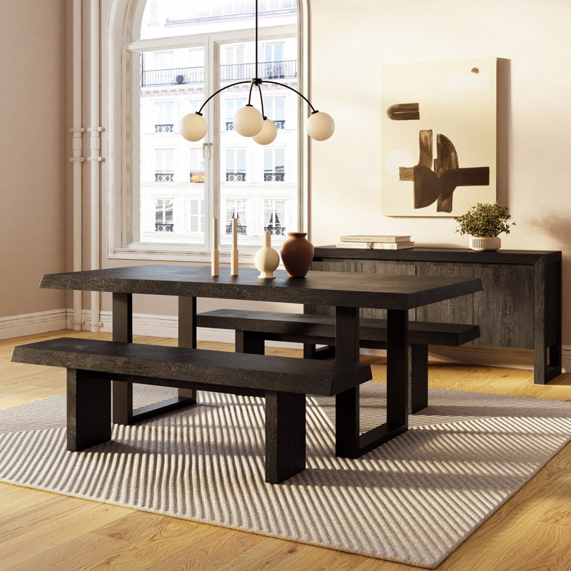 Brooks Bench, Ebonized, 18" H x 65" W x 15" D