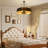 Farmhouse Chandelier for Dining Room, 6-Light 27.35” Rustic Drum Chandeliers Black and Brown Metal Wood Grain Round Pendant  Lighting for Kitchen Island Foyer Entryway Living Room-1578427696