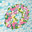 Décoration murale de porte décorative fleur et papillons couronne