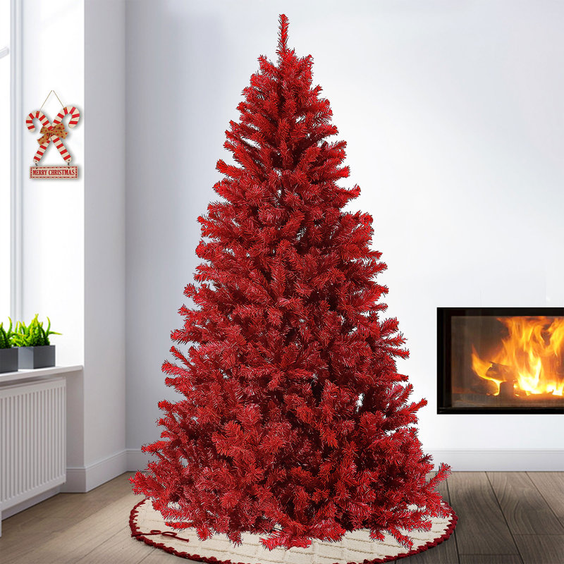Arbre de Noël rouge 7,5 po