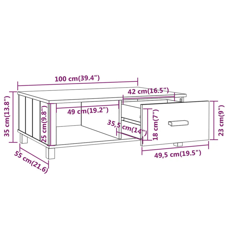 Hawanatu Solid Coffee Table, Dark Grey