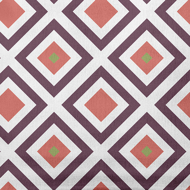 Housse et insert de coussin carré Subline, H 20 po x l 20 po, Mauve / corail