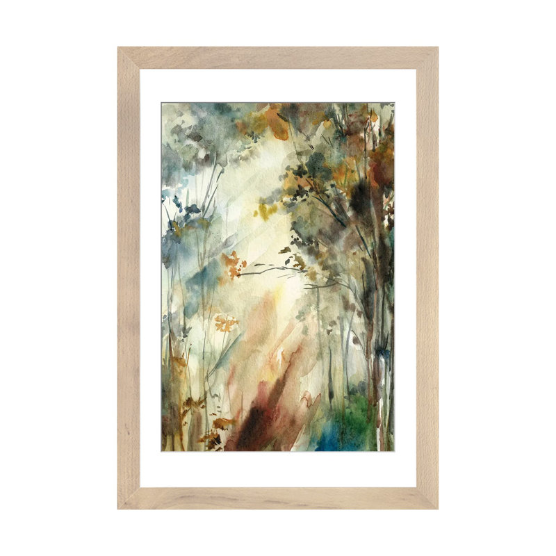 Forêt d'automne II par Sophie Rodionov, Papier avec cadre photo en bois naturel, H 24 po x l 16 po x P 1 po